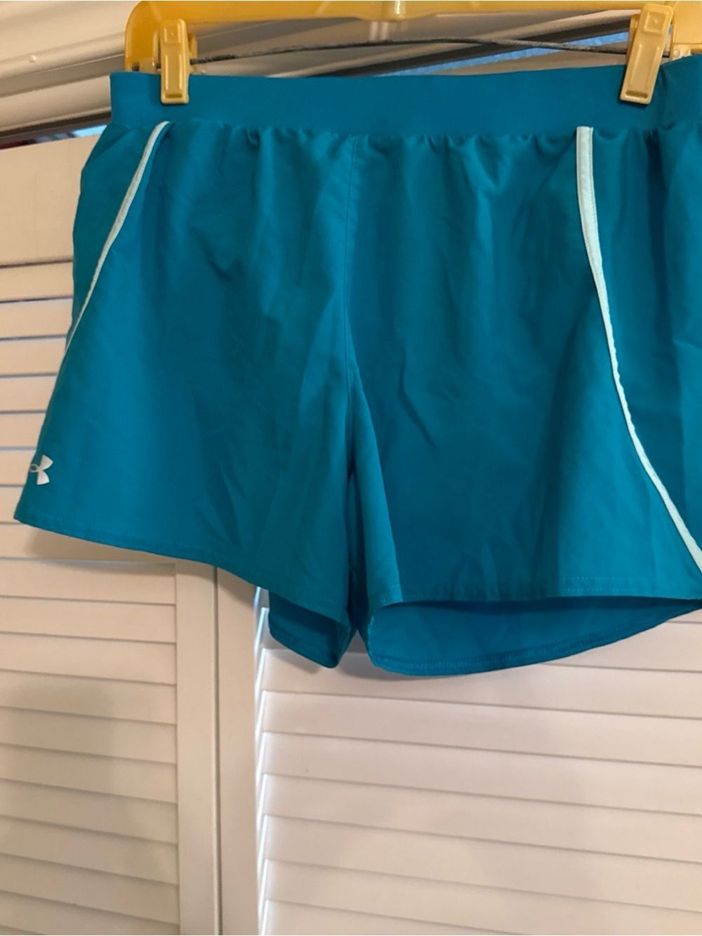 Under Armour Teal Athletic Women's Shorts with White Trim